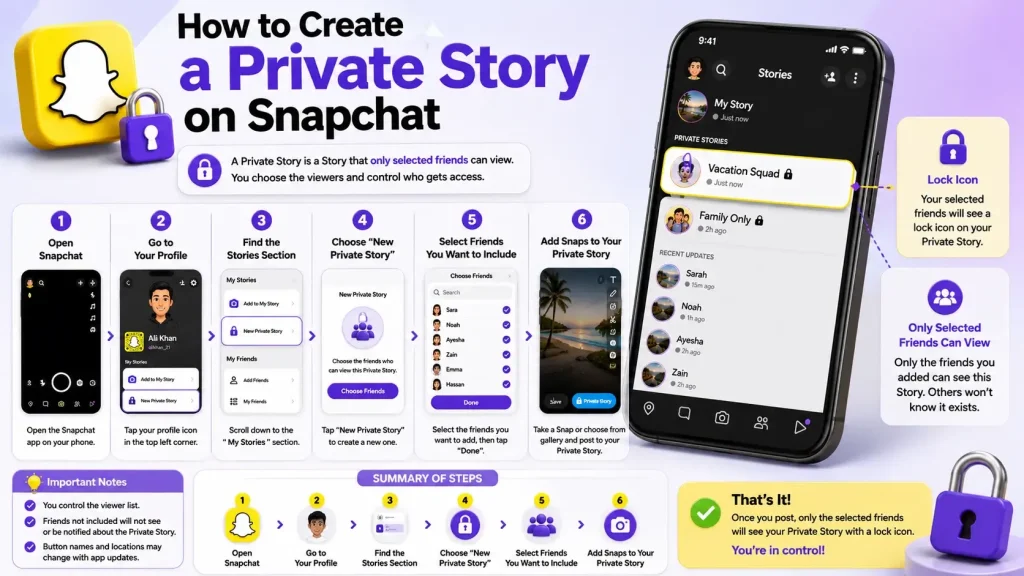 How to Create a Private Story on Snapchat image guide
